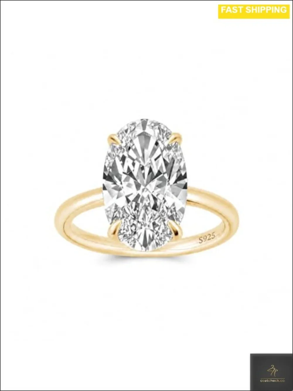 Elongated Oval Cut Engagement Ring 925 Silver Promise Ring Solitaire